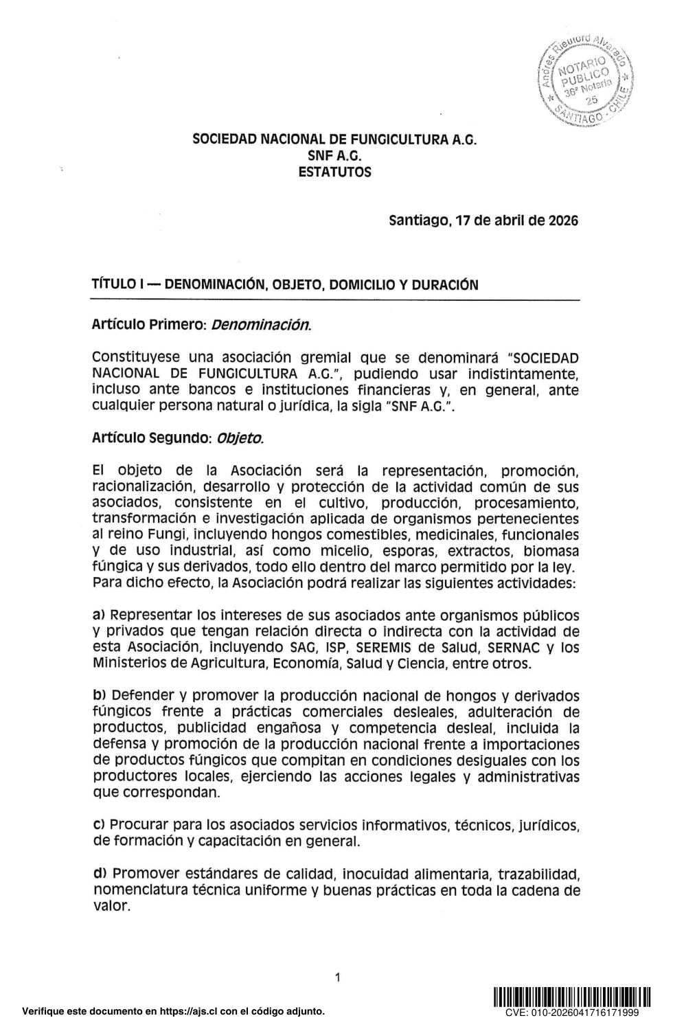 Estatutos SNF A.G., página 2