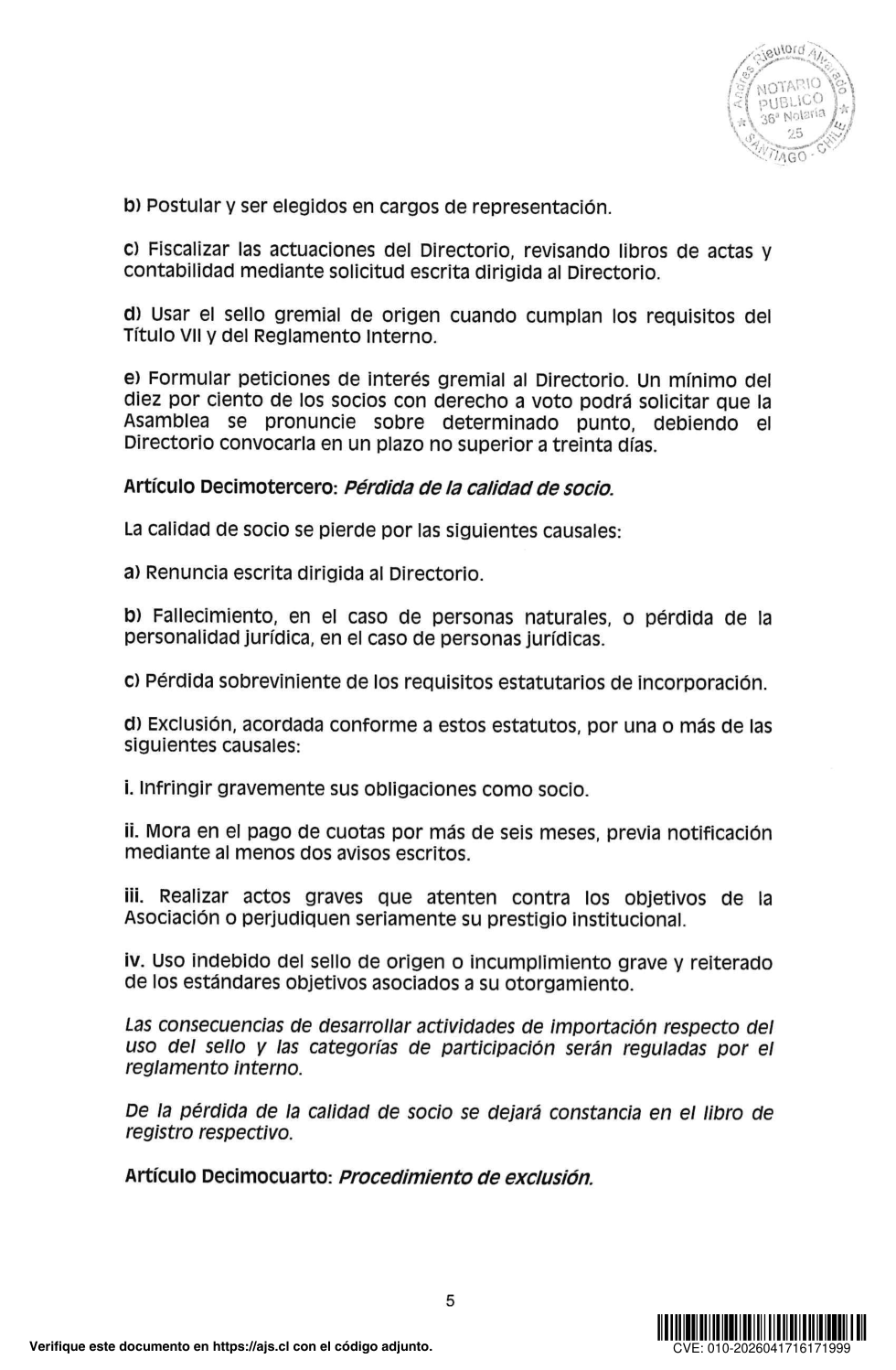 Estatutos SNF A.G., página 6