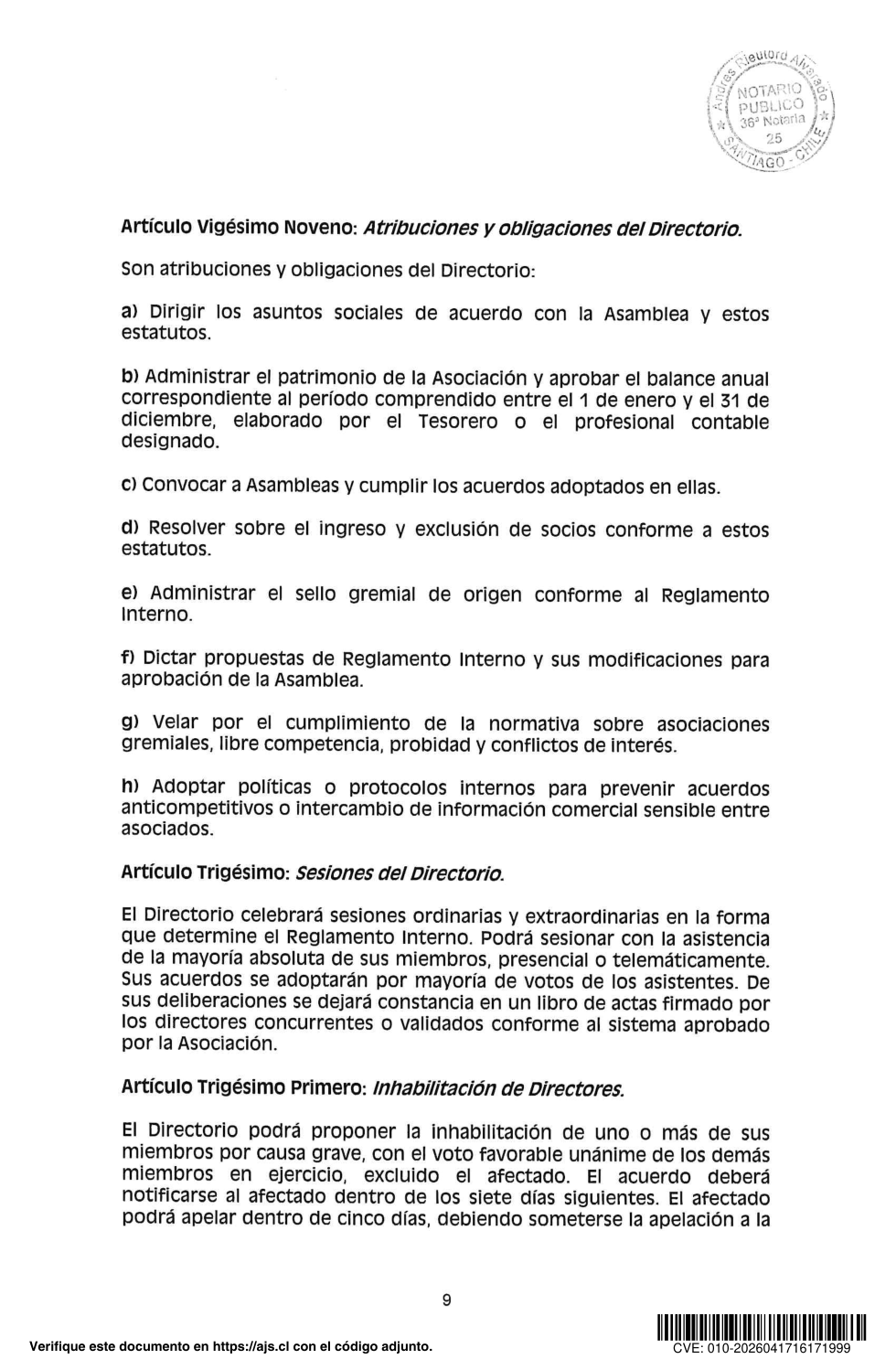 Estatutos SNF A.G., página 10