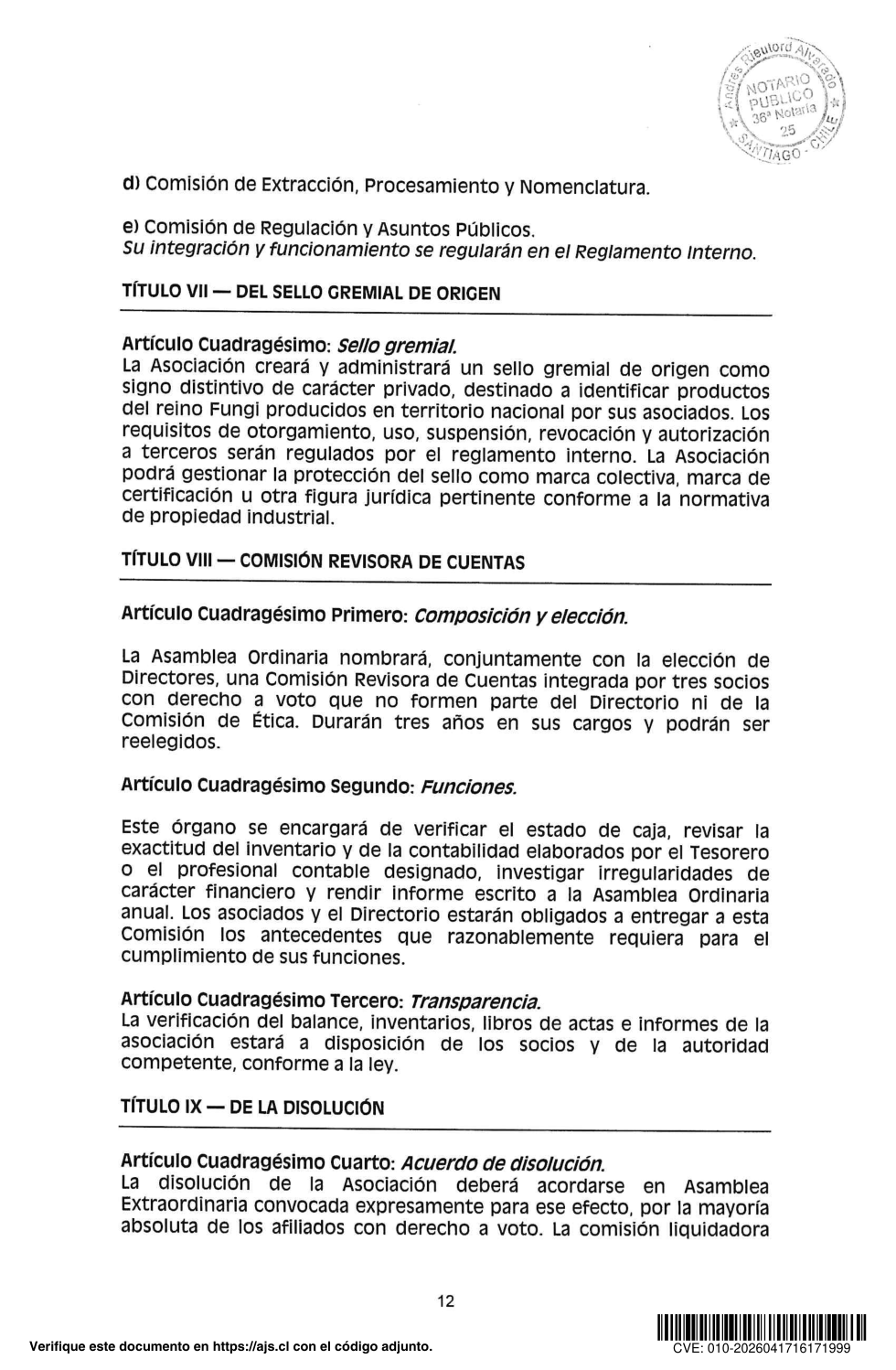 Estatutos SNF A.G., página 13